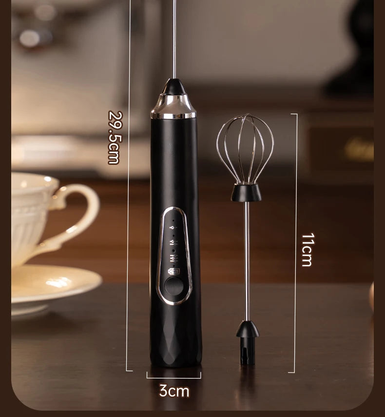 Electric egg beater, milk frother, coffee frother, handheld cordless whipper for egg whites, cream, and cakes, smart mixer.