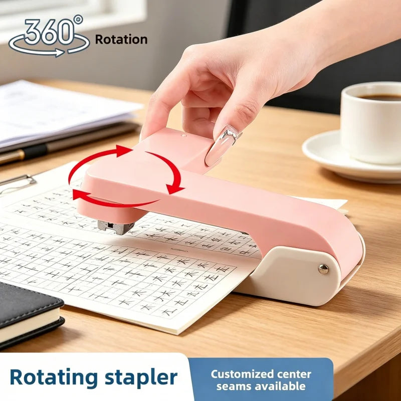 1-Piece 360° Rotatable Heavy Duty Stapler with Staple Remover: Large Capacity & Strong Clutch for Home and Office Use