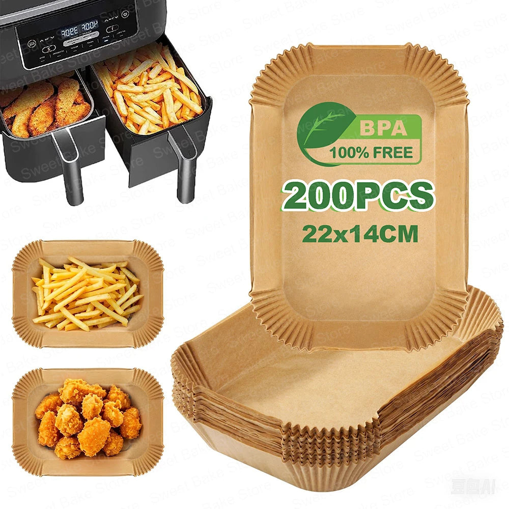 Air Fryer Disposable Liners for Ninja Dual XL foodi AF300 AF400 AF451 Non-stick Parchment Paper Sheets Air Fryer Accessories