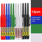 1-12 PCS 45mm Tip Waterproof Long Head Marker Pen Quick-Dry Ink for Woodworking Construction, Deep Hole White Black Red Blue