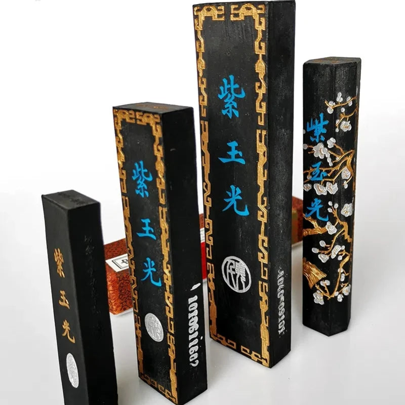 High End Chinese Shanghai Ink Ingot Calligraphy Painting Oil Soot Ink Blocks Chinese Calligraphy Brush Oil Smoke Ink Stick Stone