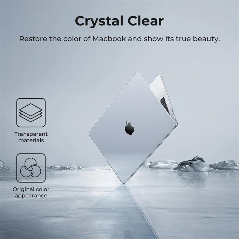 Crystal Clear Laptop Case for Macbook Neo 2026 Air 13.6 M4 15 M3 Hard Cover for Mac Book Pro 13 16 M1 M2 14 Sleeve Accessories