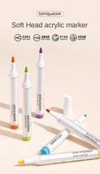 Languo 9/144 Colors Acrylic Paint Art Marker Pen DIY Painting Drawing Card Ceramic Stone Mug Glass Fabric Clothes Art Supplies
