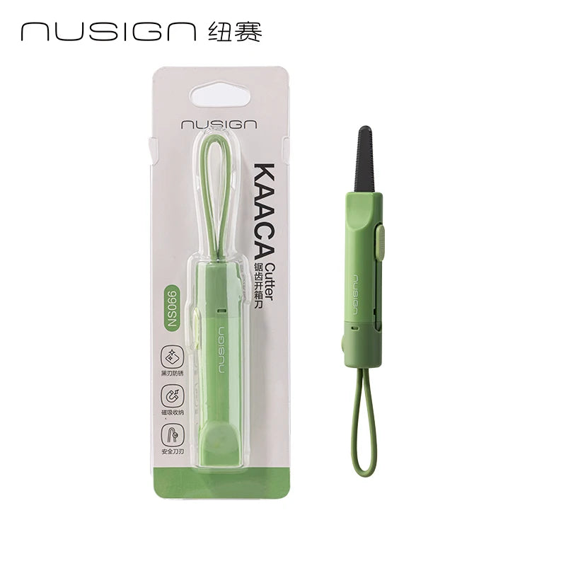 NUSIGN Magnetic Mini Box Cutter Portable Retractable Blade Paper & Letter Opener Durable ABS Material for Office & Home Use