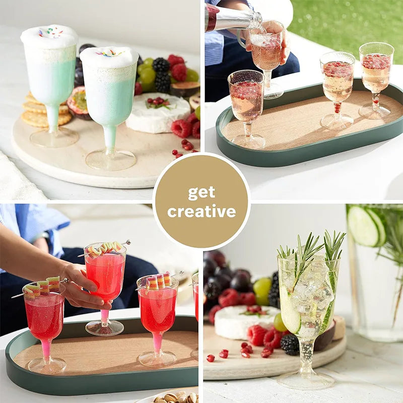 25/50pcs 150ml Disposable Cups Sparkling Champagne Bar Cups Plastic Champagne Clear Toasting Glasses for Weddings Party