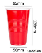 50PCS 3 Sizes Plastic Party Red Cups for Drinks, Soda Punch Barbecue Cola or Water Disposable Cup of Birthday Wedding Party