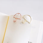 20pcs Umbrella Shape Paper Clip Creative Cute Bookmark Metal Color Cartoon Paper Clips For Planner Office Stationery