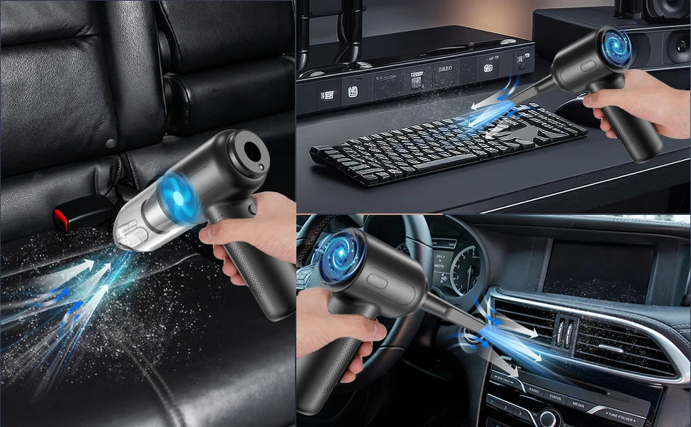 2 In 1 Compressed Air Duster Cordless Dust Blower Rechargeable Blow and Suck Vacuum Cleaner Electric For Computer Keyboard Sofa