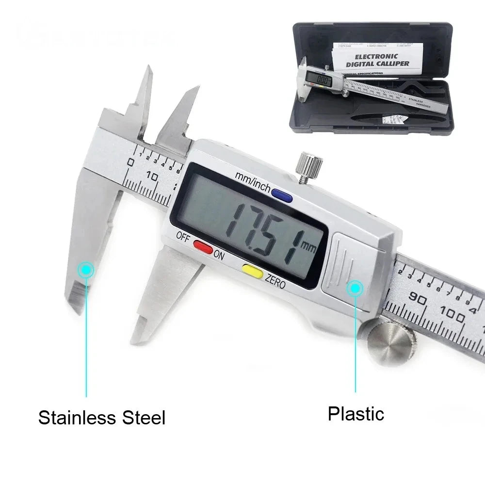 New 6 Inch 150mm Digital Vernier Caliper Micrometer Measuring Tool Depth Ruler Messschieber Paquimetro