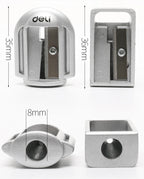 1/2Pcs Deli Zinc Alloy Pencil Sharpener Silver Metal Sharpener School Office Sharpener Stationery Supplies
