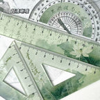 4PCS Ruler Set Drawing Ruler Measurement Geometry Triangle Ruler Straightedge Protractor School&Office Stationery