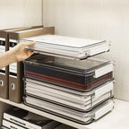 1PCS Acrylic Transparent Desktop Paper Storage Box A4 File Document Exam Paper Organizer Household Dust Proof Card Holder Case