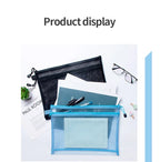 Nylon Mesh File Bag A4 A5 A6 Transparent Zipper Test Paper Information Bag Office Student Pen Bag Subject Bag Puzzle Storage Bag