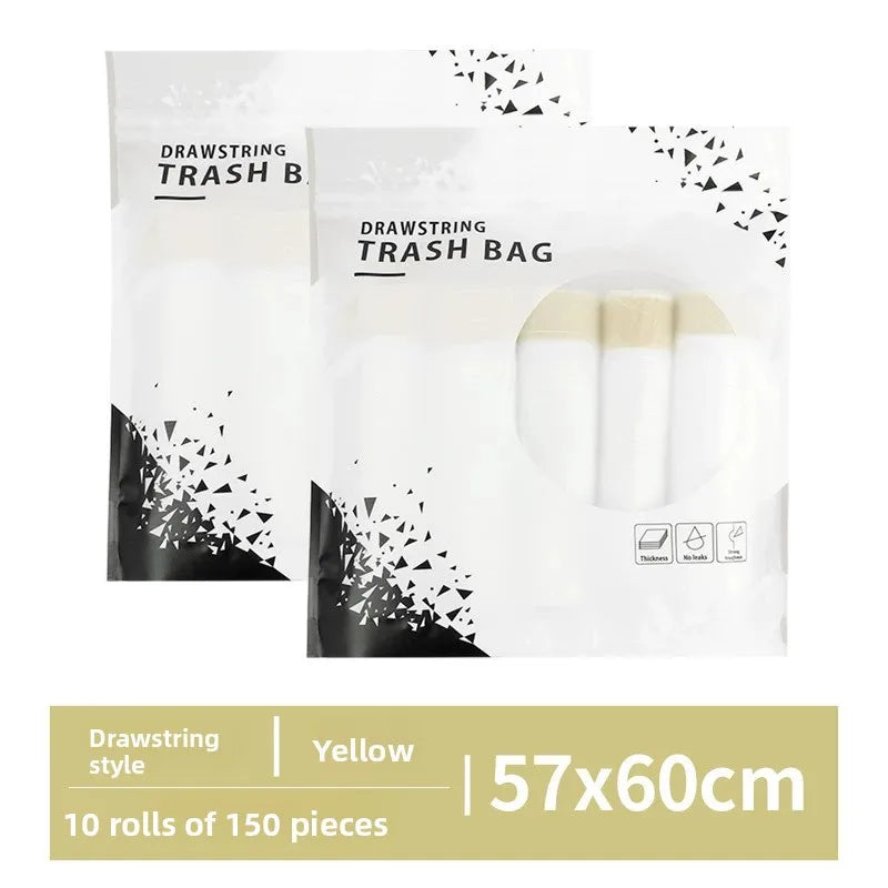 Drawstring Trash Bags Kitchen Waste Disposable Garbage Can Liners Strong Home Office Assorted Sizes Clear