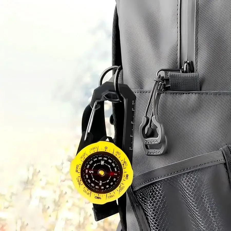 Portable Luminous Compass Carabiner Mini Survival Directional Tool for Outdoor Hiking Camping Mountaineering Survival Kids Gift