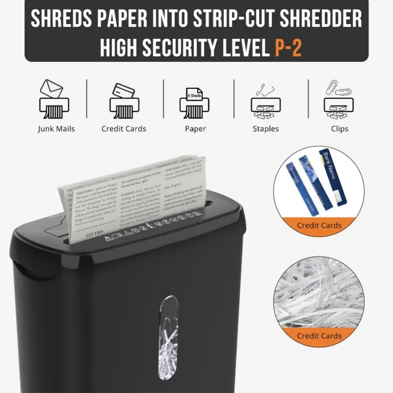 Home Office Paper Shredder-10-Sheet Strip Cut with 3.17-Gallon Basket - P-2 Security Level - CD & Credit Card Shredder - Durable & Fast - Jam Proof System - ETL Certified