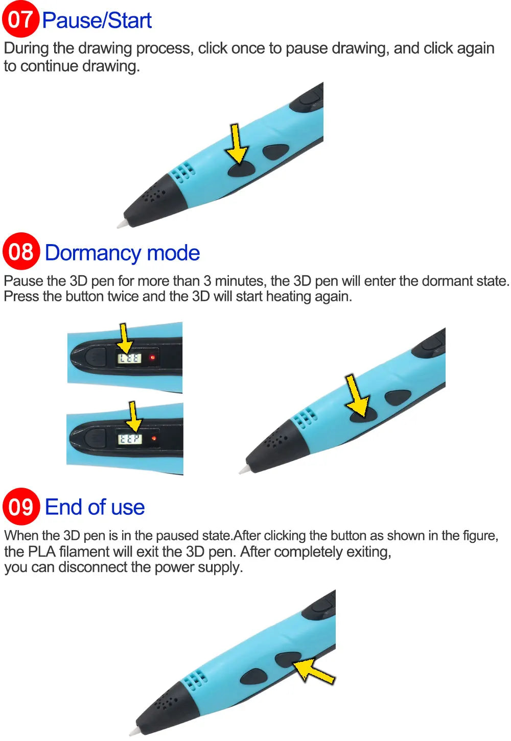 2026 New 3D Printing Pen DIY Three-dimensional Painting Children Toys With LCD Screen Power Adapter 200M PLA Filament Toys Gift