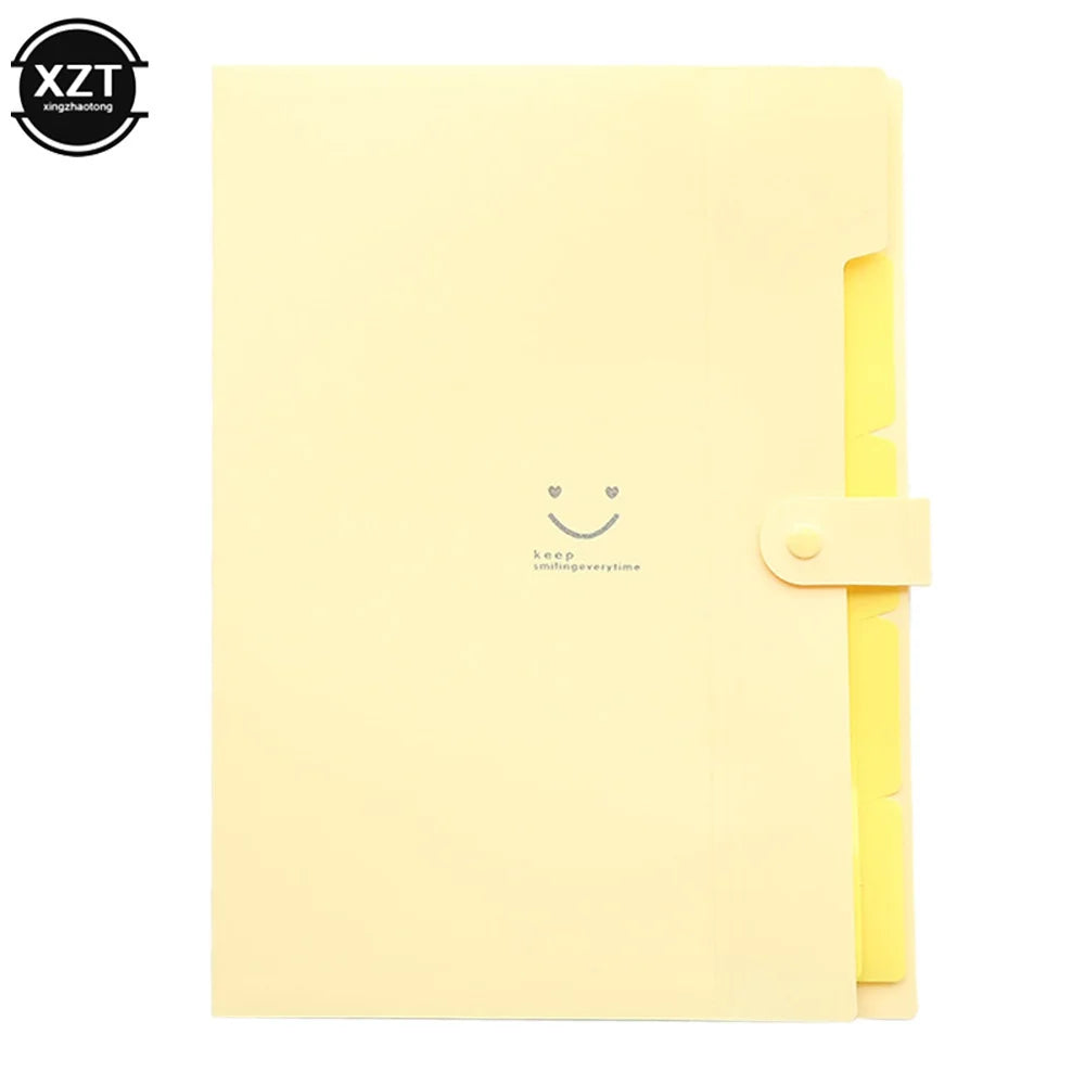 A4 Organ Folder 5 Layers Macaron Colors File Manager Storage Simple Folder for Student School and Office Stationery Supplies
