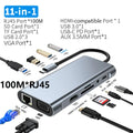 USB C HUB, USB C Adapter Dongle with 4K HDMI/VGA/Type C PD/RJ45/ SD/TF Card Reader For MacBook Pro/Air M1 iPad