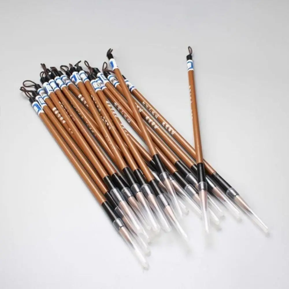 10PCS Traditional Chinese Writing Brush White Clouds Writing Pen Calligraphy Supplies Bamboo Wolf's Hair Writing Brush