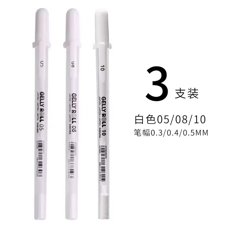 Sakura Gelly Roll Gel Pens 3/5PCS Classic Highlight Pen Gel Ink Pens Bright White Highlight Sketch Markers Color Highlighting