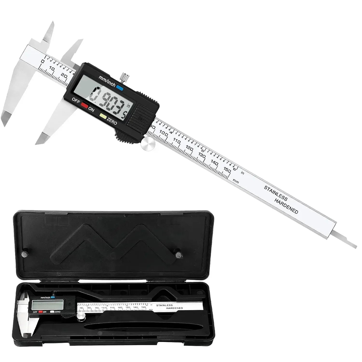 Electronic Digital Caliper, Inch and Millimeter Conversion, LCD Screen Display 0-6” Caliper Measuring Tool, Auto Power Off