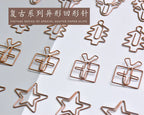 20pcs Retro Metal Clips Mini Christmas Tree Paper Clip Bookmark Book Binding Notebook Decor Stationery School Binding Supplies