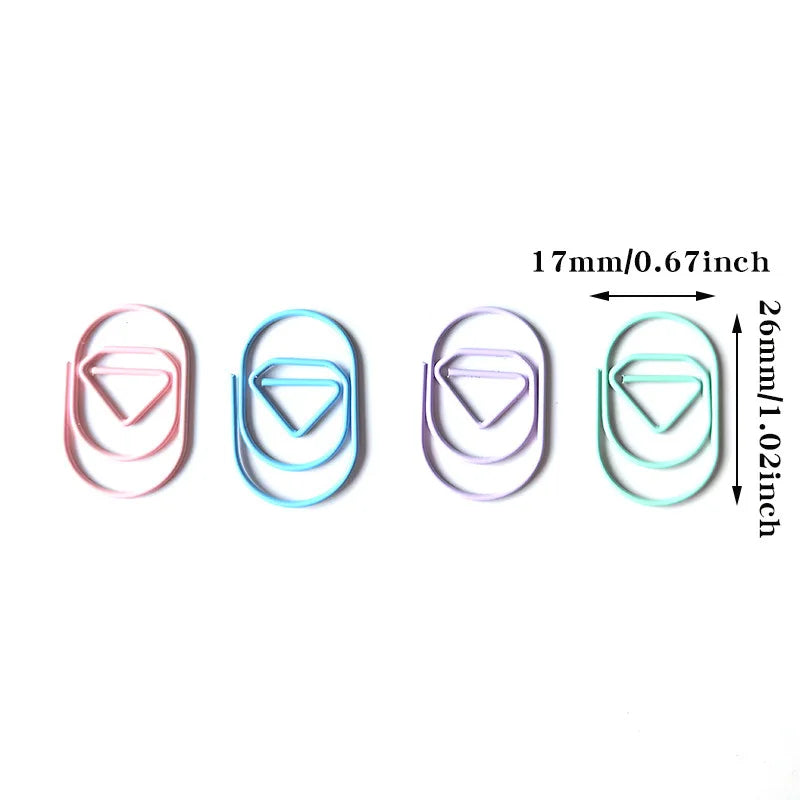 30pcs/pack Colorful Multi Shaped Heart-shaped Paper Clips, Colorful Macaron Mini Shaped Paper Clips