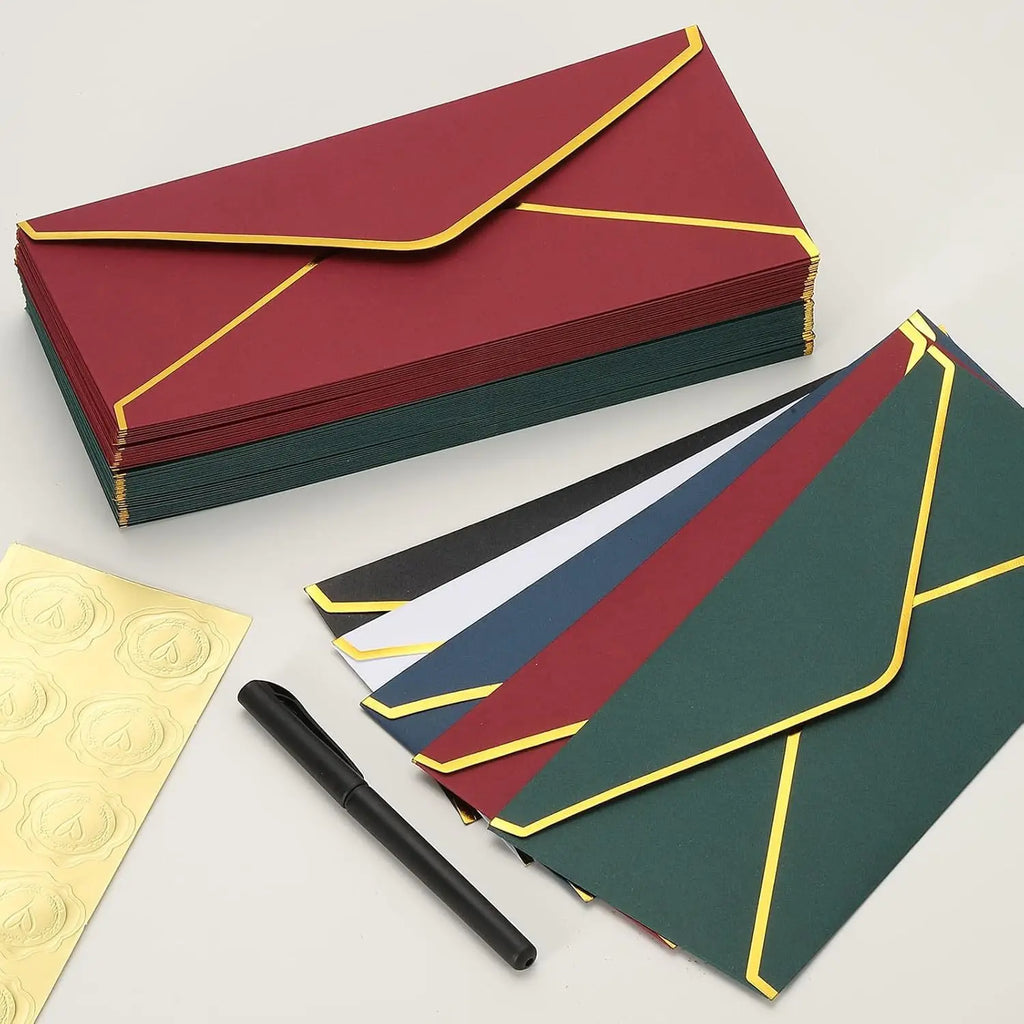 10PCS Luxury Foil Sealed Envelope - Self-Sealing Wedding Invitations, Thank-you Notes, Corporate Events & Birthday Invitations