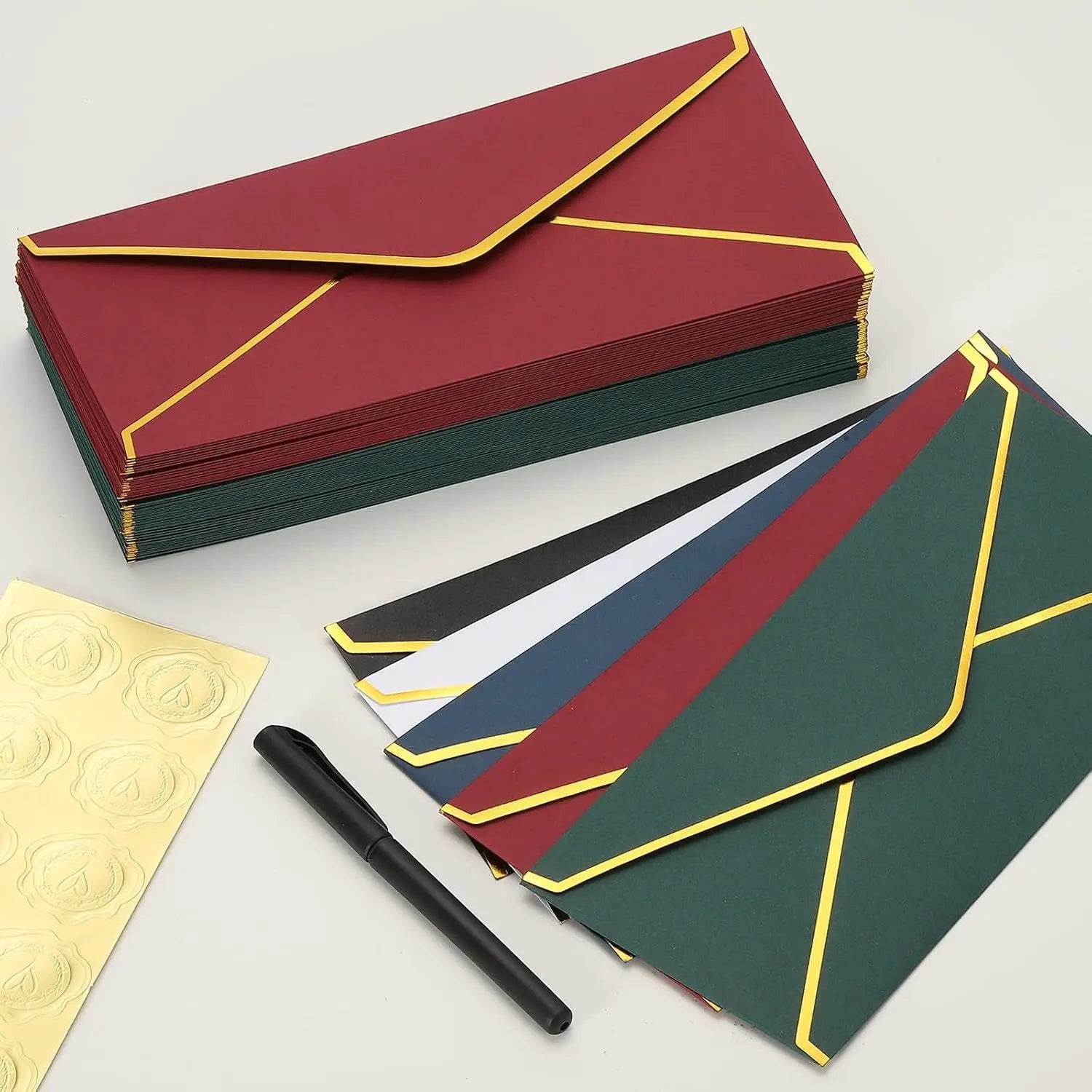 10PCS Luxury Foil Sealed Envelope - Self-Sealing Wedding Invitations, Thank-you Notes, Corporate Events & Birthday Invitations