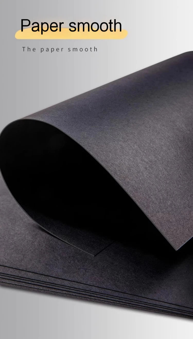 20-100 Sheets Black Paper for Drawing Diy Crafts Decorative Packaging 180/230/300gsm/m² Thickened Paper Cardboard Sketch Pad