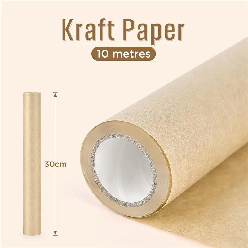 1 Roll 10M 10/30/40/45cm Of Kraft Paper Roll For Gift Wrapping Moving Packing Brown Paper Roll For Painting,Crafts,DIY Making