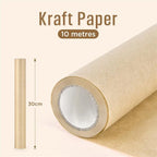 1 Roll 10M 10/30/40/45cm Of Kraft Paper Roll For Gift Wrapping Moving Packing Brown Paper Roll For Painting,Crafts,DIY Making