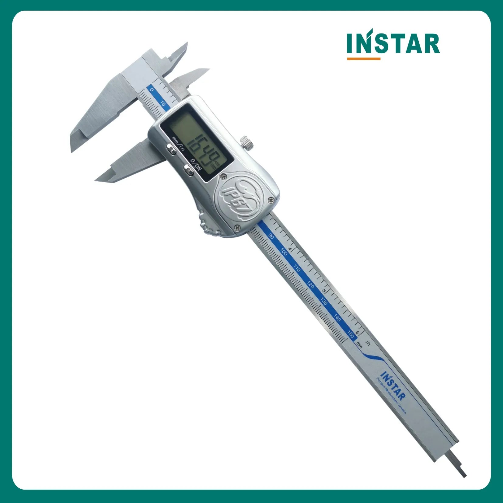 INSTAR Electronic Vernier Caliper IP67 Absolute Origin Coolant Proof 0-150mm/6" High Accuracy IP54 Digital Caliper 200mm 0.01mm