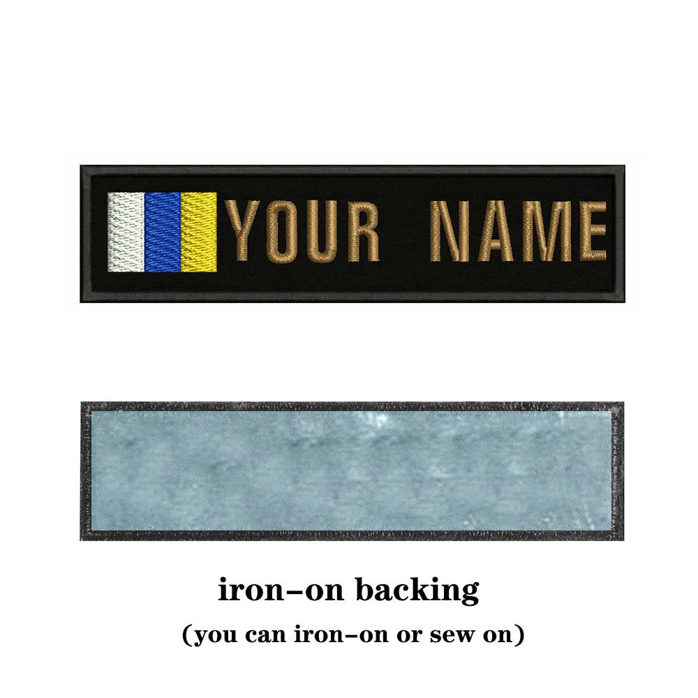 Canary Islands Flag 10X2.5cm Embroidery Custom Name Text Patch Stripes Badge Iron On Or  Patches