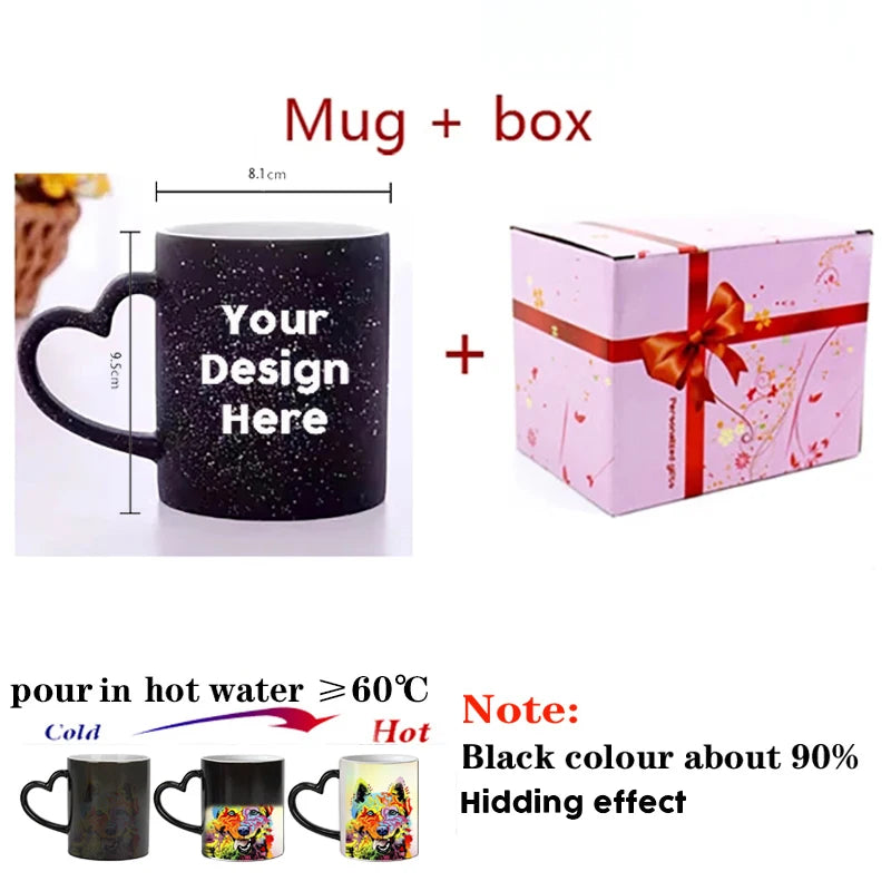 Personalised Magic Mugs Custom Colour Changing Cup Heat Activated Any Image Photo Or Text Printed On Mug Dad Mothers Day Gift