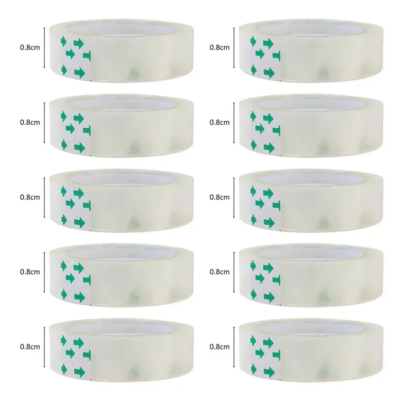 10/5/1 Rolls Premium Transparent Tape 0.8cm 1.2cm 1.8cm Multifuntion High-viscosity Adhesive Tape for Gift Wrapping Packing