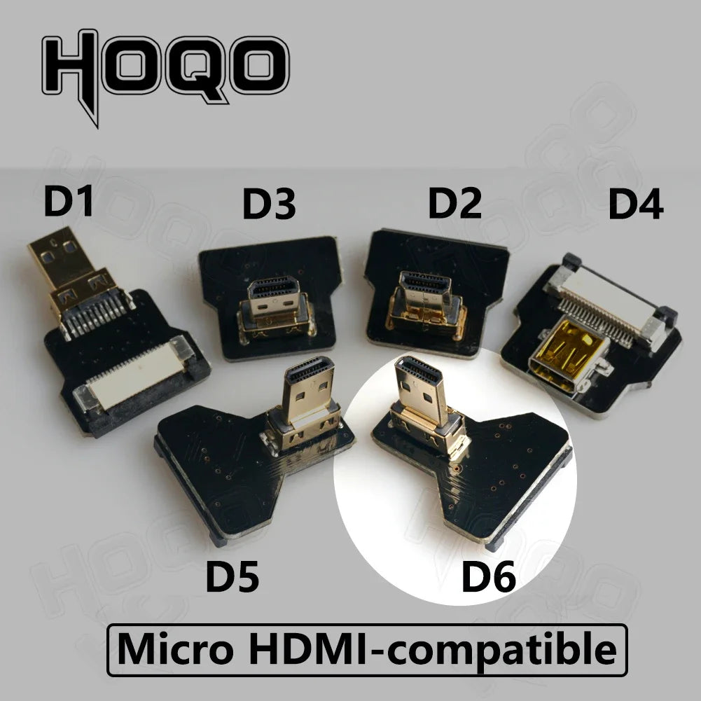 HDMI-compatible FPV Cable Micro/Mini HD-90 Degree Adapter FPC Ribbon Flat Pitch 20pin For TV Projector Multicopter Aerial Photog