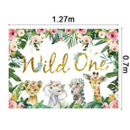 Pink Gold Animal Wild One Birthday Party Tableware Set Forest Decoration One Birthday Jungle Safari Party Supplies