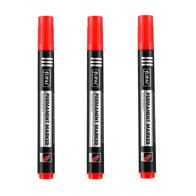 3/6Pcs/Set Permanent Marker Pen Fine Point Waterproof Ink Thin Nib Crude Nib Black Blue Red Ink 1.5mm Fine Color Marker Pens
