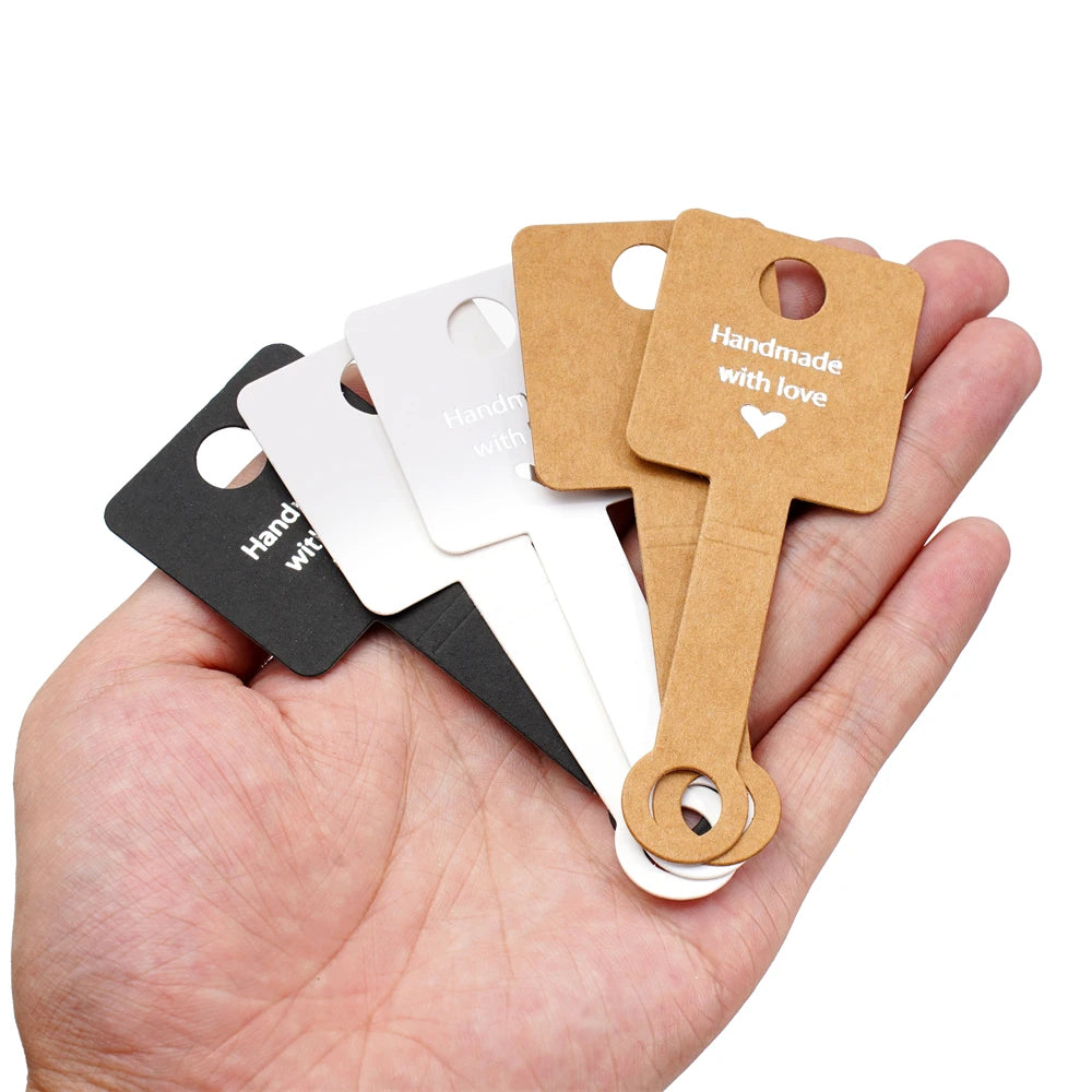 50Pcs/lot Blank Paper Price Tags Stickers DIY Jewelry Bracelet Ring Labels Display Card Packaging Sticker Self-Sticker Hangtag