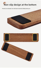 Solid Wood Keyboard Wrist Rest for 87 Key Mechanical Keyboard, Ergonomic Wooden Palm Rest with Non Slip Base