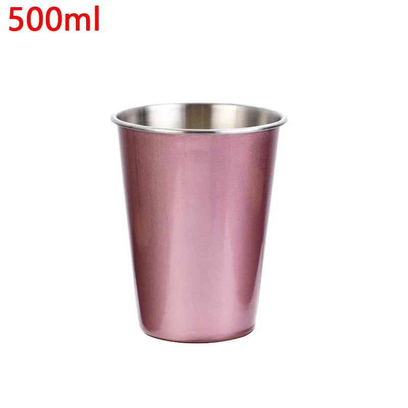 200/300/400/500ml Stainless Steel Beer Cups Household Office Metal Water Drinks Coffee Tumbler Tea Milk Mugs Kitchen Drinkware