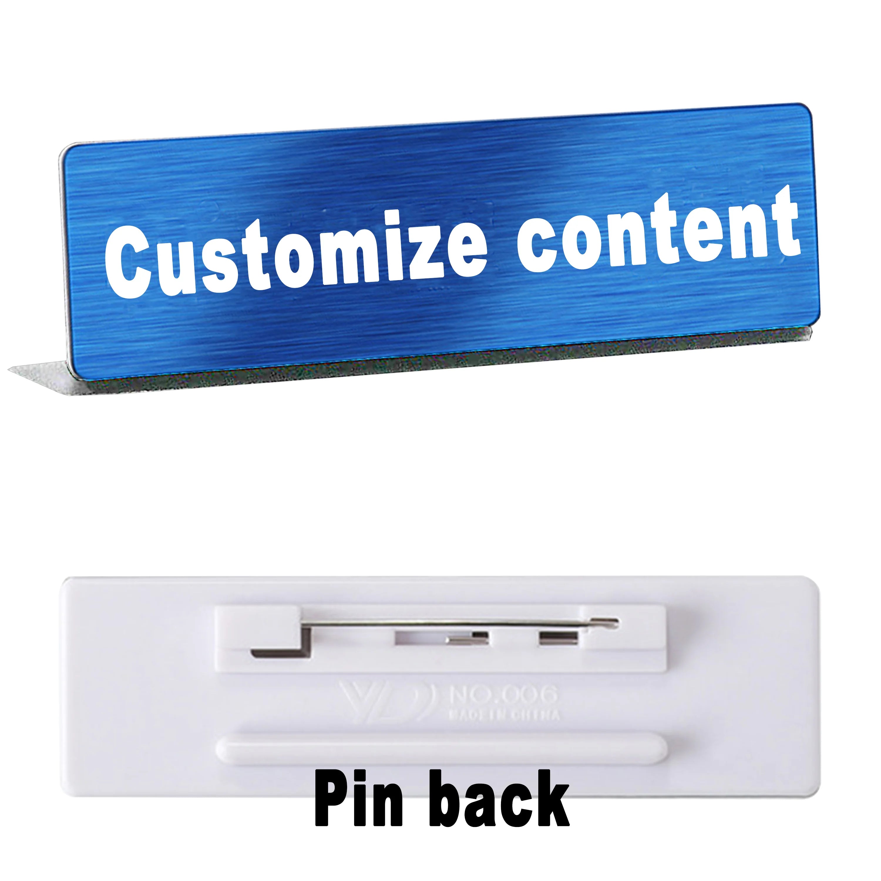 Engraved Personalized Name Tags with Magnet Clip or Pin - Stainless Steel Metal Custom Magnetic Name ID Badge Tag for School