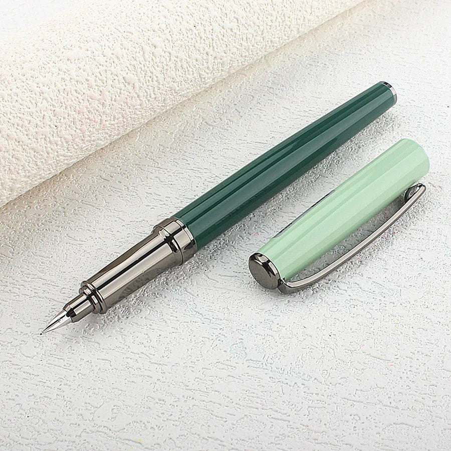 High Quality for Writing Fountain Pen 0.38mm EF Nib Stainless Steel Metal Inking Pen for Writing Signing Pen