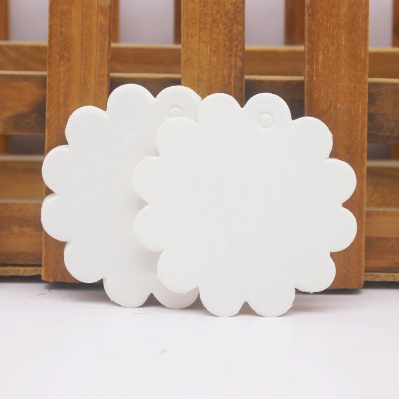 Large Gift Hang Tags, 100 Pieces Per Batch, White Kraft Paper Gift Packaging Labels, Handcrafted With Love Products, Price Tags
