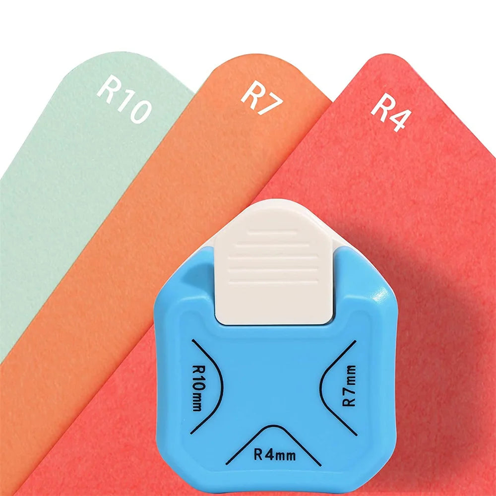 3 in 1, R 4/7/10 mm Corner Punch, Corner Rounder, Made of Metal and Plastic, for Crafts with Paper, Cards Design and Scrapbookin