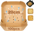 Large Air Fryer Disposable Paper Liners Nonstick 23cm Oven Airfryer Parchment Baking Paper for Ninja COSORI Grill Cooking Basket