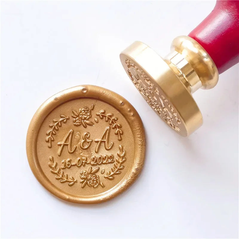 Personalized Wedding Wax Seal Stamp with 2 Initials, Custom Wedding Sealing Wax Stamp Invitation Seal Stamp. Initials Wax Seal