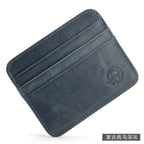 New Thin Genuine Leather Mini Wallet Slim Bank Credit Card Holder Men's Business Small ID Case for Man Purse 6 Slots Cardholder